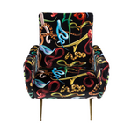 Snakes Padded Armchair | Seletti Wears Toiletpaper | Black