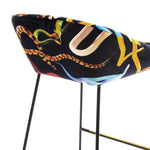 Snakes Padded High Bar Stool | Seletti Wears Toiletpaper | Black