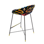 Snakes Padded High Bar Stool | Seletti Wears Toiletpaper | Black