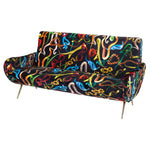 Snakes Three Seater Sofa | Seletti Wears Toiletpaper | Black