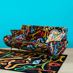 Snakes Three Seater Sofa | Seletti Wears Toiletpaper | Black