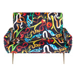 Snakes Two Seater Sofa | Seletti Wears Toiletpaper | Black