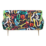 Snakes Two Seater Sofa | Seletti Wears Toiletpaper | Black