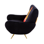 Tongue Padded Armchair | Seletti Wears Toiletpaper | Black