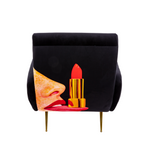 Tongue Padded Armchair | Seletti Wears Toiletpaper | Black