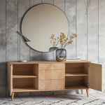 Milano Chevron 3 Drawer Sideboard | Oak