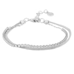Ace Double Chain Bracelet | Silver Plated
