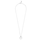 East Round Pendant Necklace | Silver Plated with Cubic Zirconia
