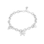 Eira Bow & Pearl Charm Bracelet | Silver Plated