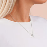 Eira Bow Pendant Necklace | Silver Plated | 45cm