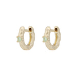 Jen Small Green Stone Ring Earrings | Gold Plated