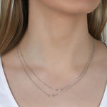 Karan Pearl Pendant Double Chain Necklace | Silver Plated | 42cm