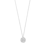 Lauren Hammered Coin Pendant Necklace | Silver Plated
