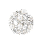 Lucy Glass Pearl Earrings | Silver Plated with Cubic Zirconia