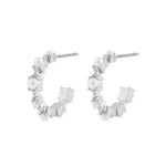 Lucy Pearl Hoop Earrings | Silver Plated