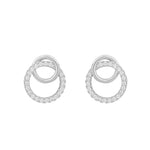Mona Infinity Circle Earrings | Silver Plated with Cubic Zirconia