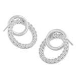 Mona Infinity Circle Earrings | Silver Plated with Cubic Zirconia