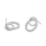 Mona Infinity Circle Earrings | Silver Plated with Cubic Zirconia