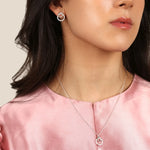 Mona Infinity Circle Earrings | Silver Plated with Cubic Zirconia