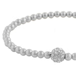 Mysk Elastic Beaded Bracelet | Silver Plated