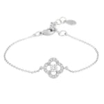 Sally Clover Chain Bracelet | Silver Plated with Cubic Zirconia
