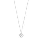 Sally Double Clover Necklace | Silver Plated with Cubic Zirconia