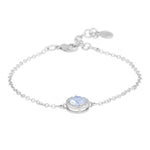 Seine Blue Cubic Zirconia Chain Bracelet | Silver Plated