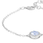 Seine Blue Cubic Zirconia Chain Bracelet | Silver Plated