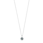 Seine Blue Cubic Zirconia Pendant Necklace | Silver Plated
