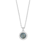 Seine Blue Cubic Zirconia Pendant Necklace | Silver Plated