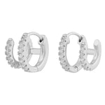 Seine Double Oval Earrings | Silver Plated with Cubic Zirconia