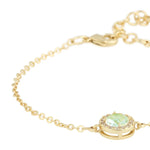 Seine Green Cubic Zirconia Chain Bracelet | Gold Plated