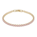 Siri Pink Stone Tennis Bracelet | Gold Plated