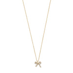 Stina Bow Pendant Necklace | Gold Plated with Cubic Zirconia