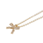 Stina Bow Pendant Necklace | Gold Plated with Cubic Zirconia