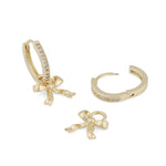 Stina Bow Ring Earrings | Gold Plated with Cubic Zirconia