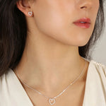 Valentina Heart Pendant Necklace | Silver Plated | 42cm