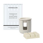 Modern Classics Ceramic Wax Melter & Soy Wax Bar | Pomegranate & Spiced Woods