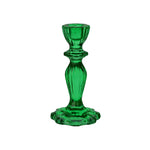 Festive Boho Taper Candle Holder | Dark Green | 16cm