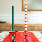 Festive Striped Taper Candle | Red & White | 28cm