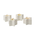 Festive Wishes Ceramic Star Scented Tealight Candles | Orange, Cinnamon & Clove | Set of 4