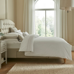 Savile Cord 220 Bed Linen | White/Storm Grey