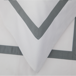Savile Edge 220 Bed Linen | White/Storm Grey