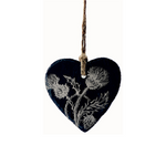 Thistle Engraved Hanging Decoration | Slate