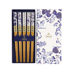 Flora Japonica Round Chopstick Set | Blue & White | 5 Piece
