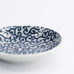 Karakusa Usagi Round Soy Sauce Dish | Blue & White | 9cm