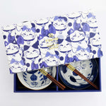 Kawaii Cat Couple Tayo Bowl & Chopsticks Set | 4 Piece
