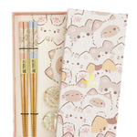 Kawaii Cats Chopstick Set | Pastel | 4 Piece