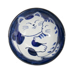 Kawaii Cuddling Cats Tayo Bowl | Blue & White | 15cm