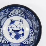 Kawaii Lucky Cat Tayo Bowl | Blue & White | 15cm